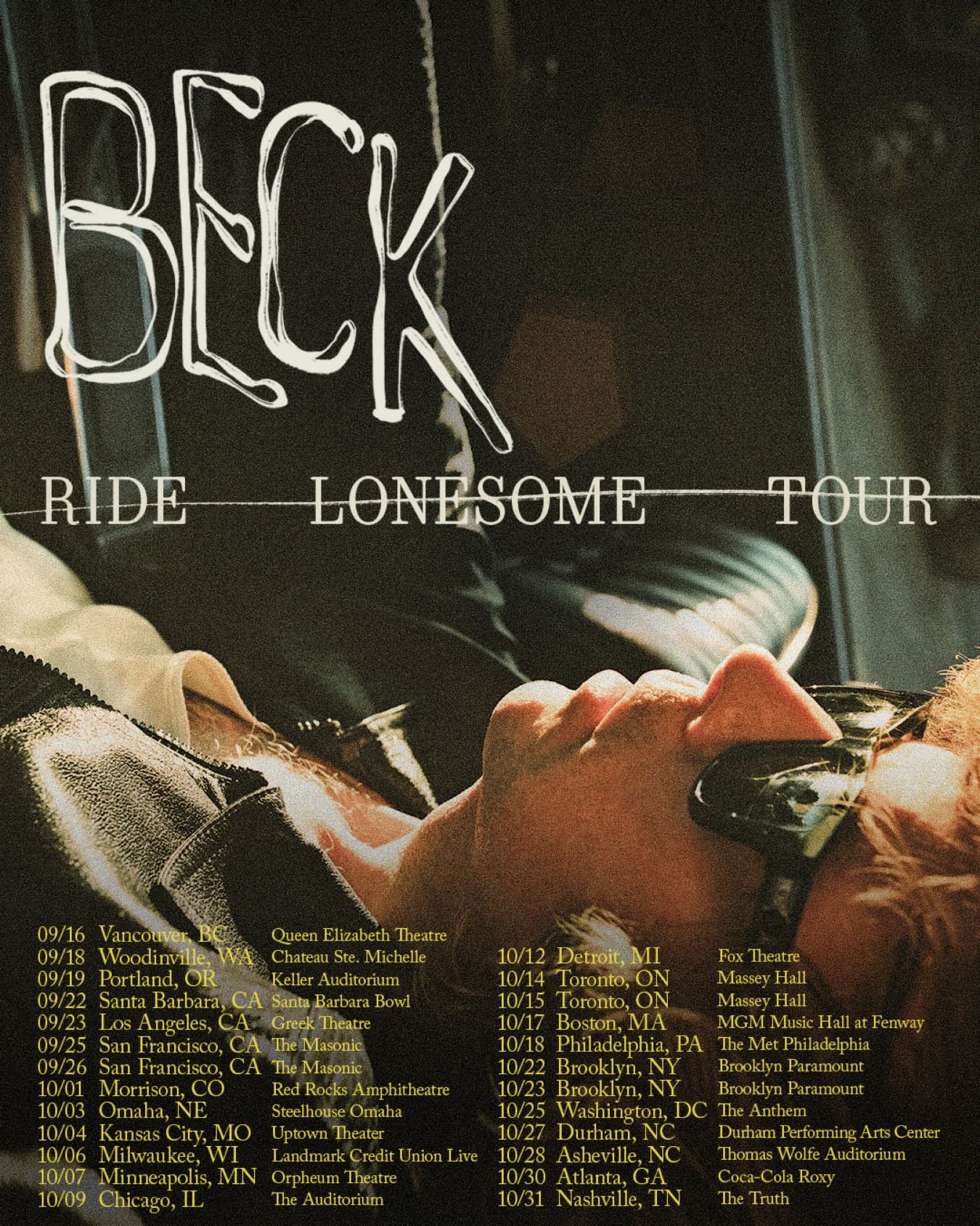 Beck Ride Lonesome Tour Poster 2026